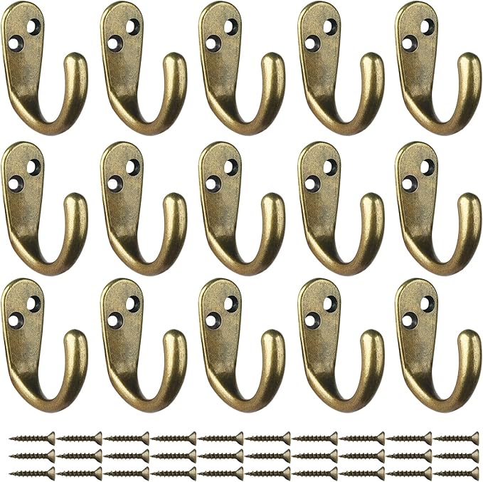 IBosins 15PCS Coat Hooks Wall Mounted Single Prong Robe Hook - Image 2