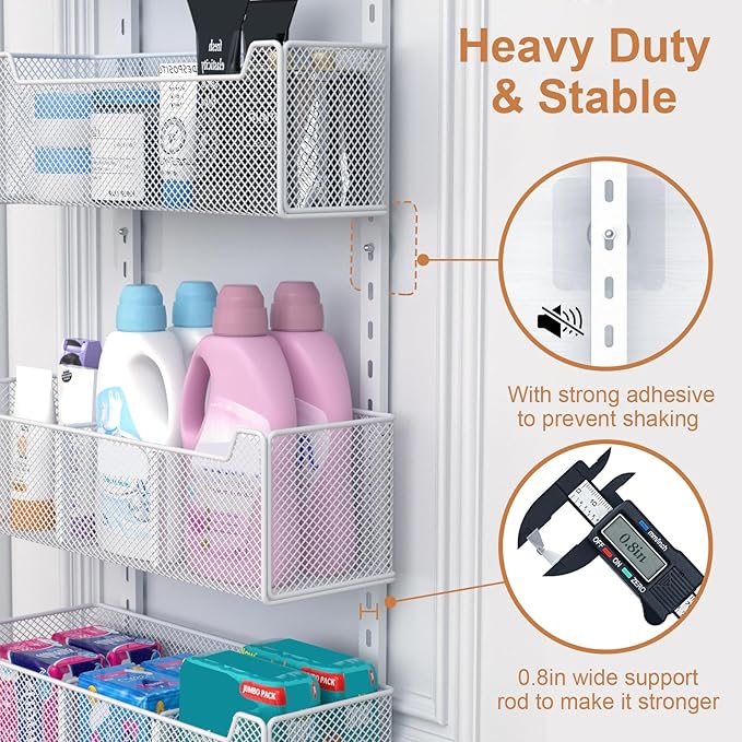 Over The Door Organizer, Metal Door Organizer Hanging - Image 7