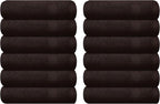 GLAMBURG Ultra Soft 12-Piece Washcloths Set 13x13-100% Ringspun Cotton by GLAMBURG