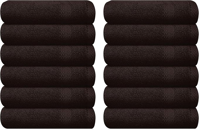 GLAMBURG Ultra Soft 12-Piece Washcloths Set 13x13-100% Ringspun Cotton by GLAMBURG
