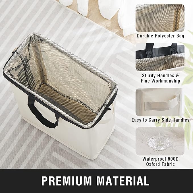 Slim Laundry Hamper with Removable Inner Bag and Side Handles, 45L Small - Image 4