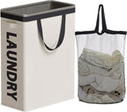 Slim Laundry Hamper with Removable Inner Bag and Side Handles, 45L Small by TECHMILLY