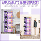 Windyun 40 Large over the Door Hanging Shoe Organizer Purple Mesh Pockets Shoe - Image 6