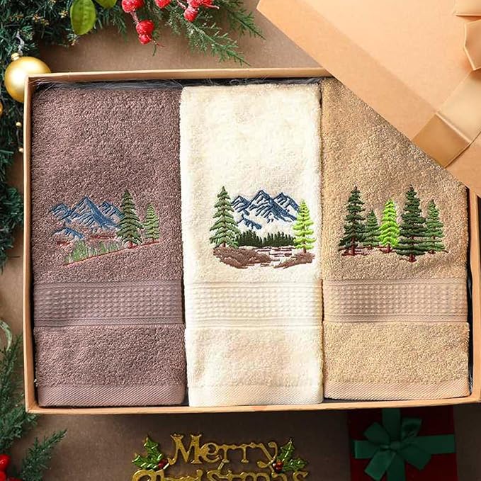 3 Pcs Mountain Hand Towels Farmhouse Decorative Bathroom Towels Set 13.3 x - Image 6