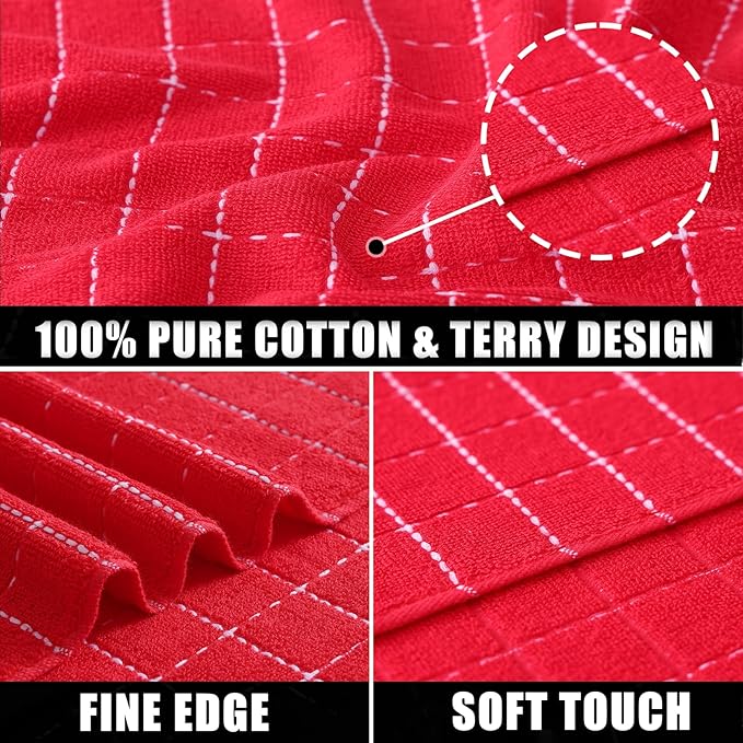 Mordimy 100% Cotton Terry Cloth Kitchen Towels, Super Soft and Absorbent Dish - Image 2