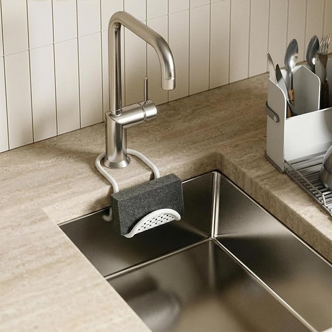 Umbra Sling Kitchen Sink Caddy Sponge Holder, Hangs Over Faucet or Divider - Image 2