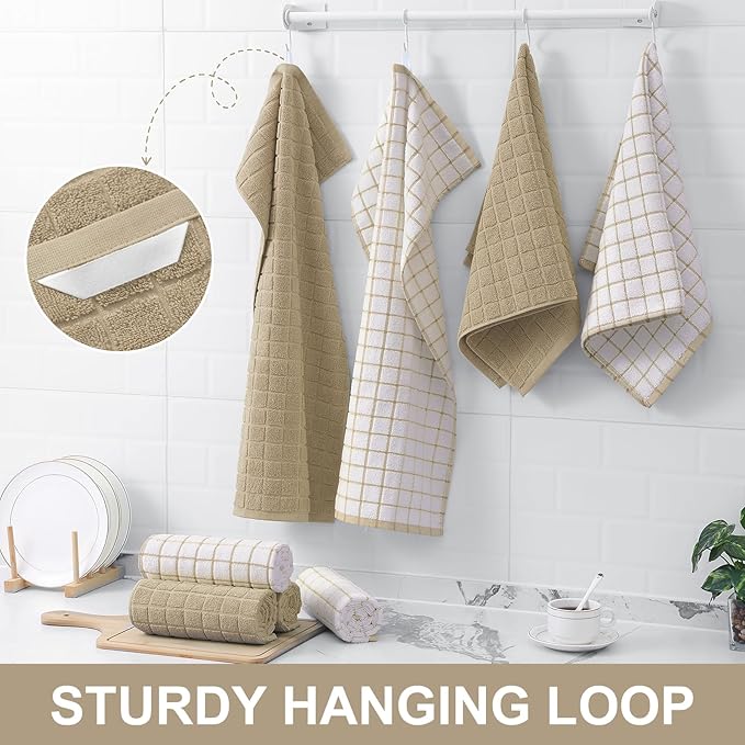Homaxy Premium Cotton Kitchen Towels 16"x 28", Large Natural Ring Spun 390 GSM - Image 6