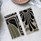 Sage Green Groovy 70s Retro Kitchen Towels Set of 2 - Image 4
