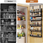 Pantry Door Organizers and Storage, 6-Tier Large Metal Heavy-Duty Frame Over - Image 7