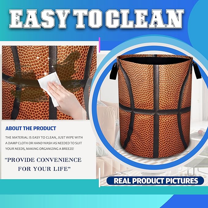 Basketball Laundry Basket Ball Texture Oxford Cloth Laundry Hamper - Image 7