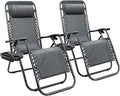 Homall Zero Gravity Chair - Adjustable Folding Lawn Chairs - Outdoor Gravity Reclining Lounge Chair with Pillows - Set of 2 (Double-Gray) by Homall