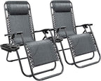 Homall Zero Gravity Chair - Adjustable Folding Lawn Chairs - Outdoor Gravity Reclining Lounge Chair with Pillows - Set of 2 (Double-Gray) by Homall