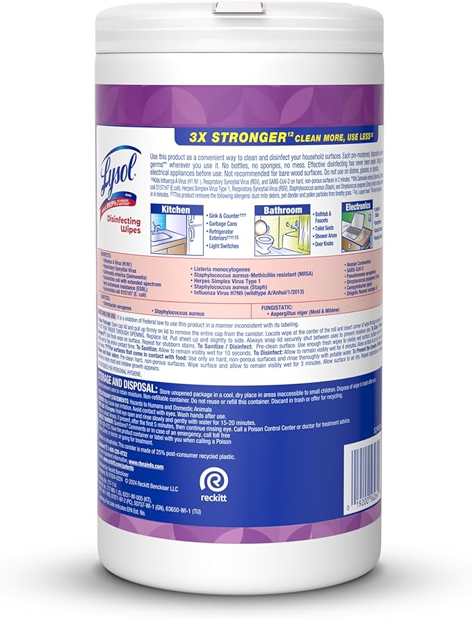 Lysol Disinfectant Wipes, Dorm Room Essentials, Cleaning Supplies - Image 11