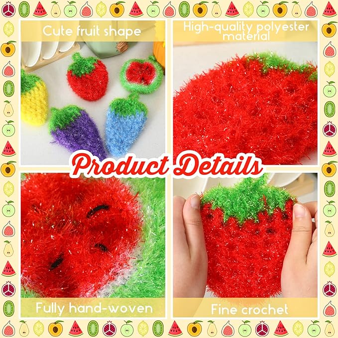 Vesici 10 Pieces Fruit Dish Scrubber Non Scratch Cleaning Sponge Double Layered - Image 3