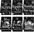 Breling Set of 6 Kitchen Towels Modern Minimalist Dish Towel Black Bathroom by Breling