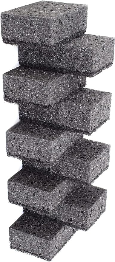 Black Scrub Sponges. Made in Europe. 9 Pack, 4.3x2.8x1.4 inches. Heavy Duty and by Okleen