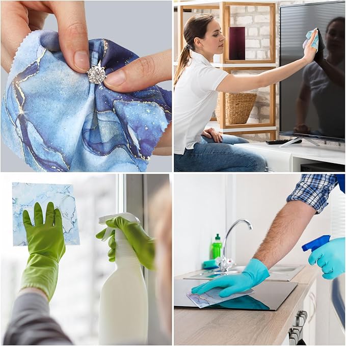 24 Pcs Marble Eyeglasses Cleaning Cloths Microfiber Lens Cleaning Cloths Soft - Image 7