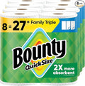 Bounty Quick-Size Paper Towels, 8 Family Triple Rolls = 27 Regular Rolls by Bounty