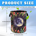 Moon Flowers Laundry Basket Beautiful Night Oxford Cloth Laundry Hamper - Image 2