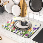 Spring Colorful Flower Dish Drying Mat 16x18 Inch Spring Summer Wildflowers - Image 5