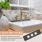 3 Hole Gray Faucet Mat for Kitchen Sink Bathroom 15.94" x 4.92" Kitchen Faucet - Image 6
