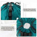 BeeGreen Laundry-Bag-Portable-Backpack, Mars Green Nylon Drawstring -Laundry - Image 4