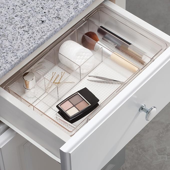 iDesign Expandable Vanity Drawer Organizer, The Clarity Collection – 11.25” to - Image 5