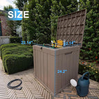 50 Gallon Waterproof Outdoor Storage Box,Resin Deck Box,Lockable Outside Storage Box Container for Patio Furniure,Garden Tools (50 Gallon,Grey) - Image 2