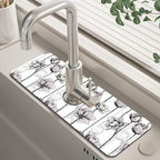 Water Lily Flower Kitchen Sink Splash Guard Mat Absorbent Fast Drying Mat by Unknown