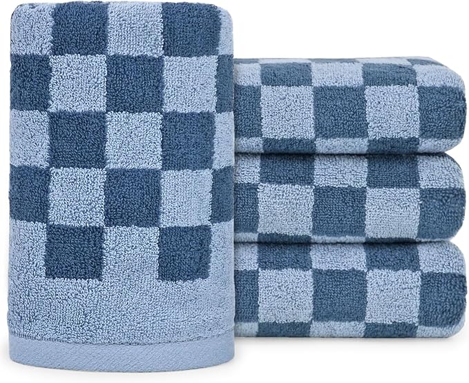 Jacquotha Bathroom Hand Towels Set of 4, Checkered Towels by Jacquotha