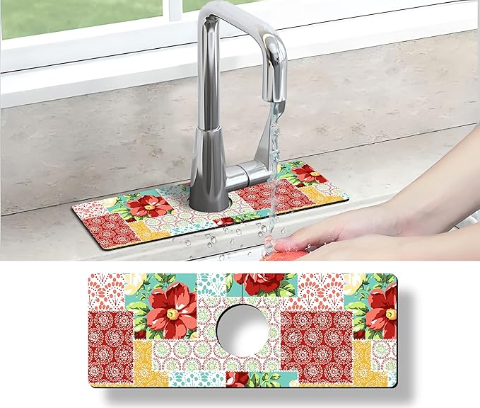 Kitchen Sink Splash Guard Faucet Mat Super Absorbent Fast Drying Mat Sink - Image 6