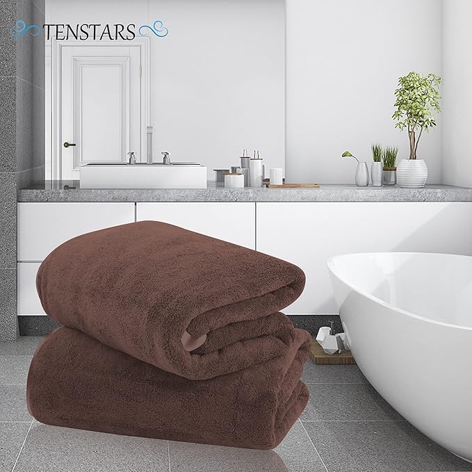 TENSTARS Silk Hemming Bath Towels - Image 3