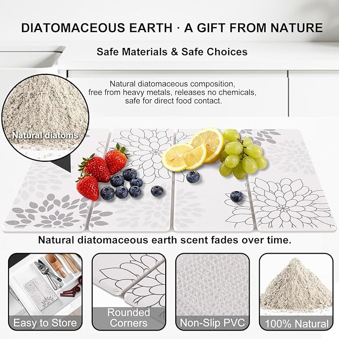 3 PCS Large Stone Dish Drying Mat - Image 3