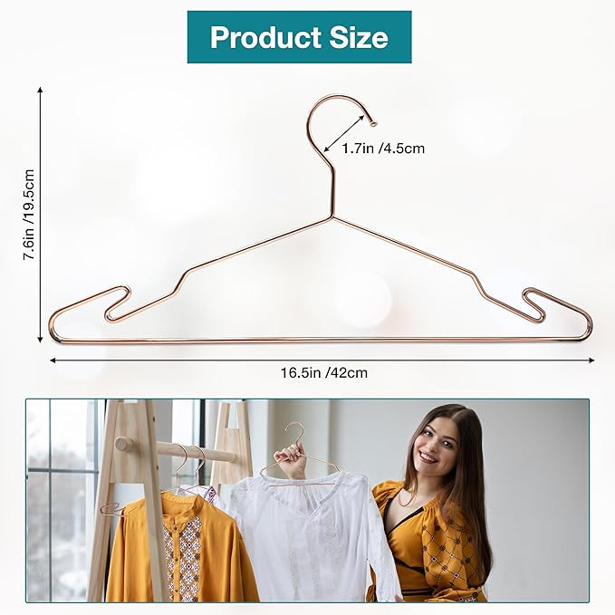 Heavy Duty Metal Hangers with Unique Hook Design Durable & Sturdy Coat Hangers - Image 7