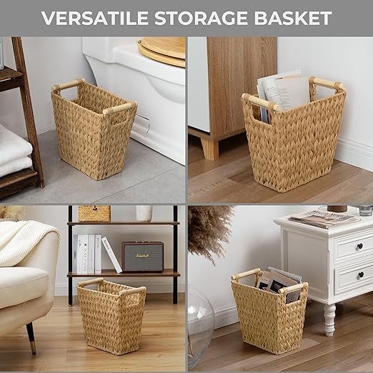 GRANNY SAYS Bathroom Wastebasket, Wicker Trash Can - Image 7