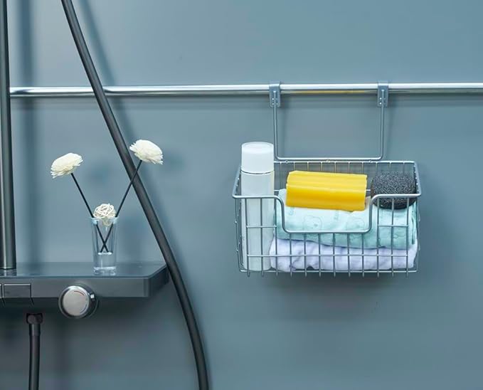 Wire Hanging Storage Basket 2 Packs, Wall Mounted Kitchen Bathroom Storage - Image 7