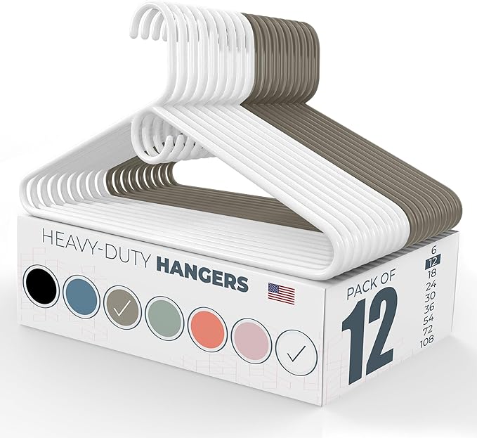Neaties Heavy Duty Clothes Hangers 12 Pack – Made in The USA – 8lb Capacity by NeatiesHangers