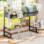ADBIU Over The Sink Dish Drying Rack Snap-On Design 2 Tier Large Dish Rack by ADBIU