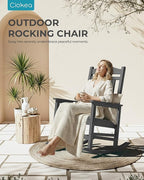Ciokea Oversized Outdoor Rocking Chairs Set of 3, 380lbs Heavy-Duty Large Patio Rocker, High Back Cozy Porch Chairs, Weather Resistant Patio Rocking Chairs for Outside, Fire Pit, Deck, Dark Grey - Image 8