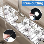 Water Lily Flower Kitchen Sink Splash Guard Mat Absorbent Fast Drying Mat - Image 7