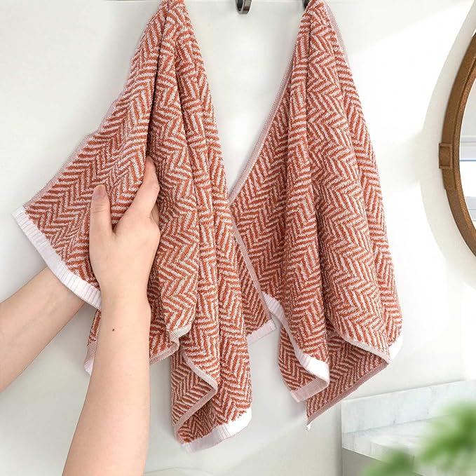 Cleanbear Coral Hand Towels for Bathroom - Image 3