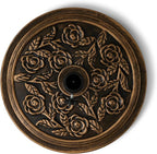 Backyard Expressions 20 lb Patio Umbrella Base Stand, Decorative Rose Medallion Antique Bronze Finish, Fits 1.5–1.9 in Poles w/Adapters, 18 in Round Weighted Outdoor Umbrella Holder for Deck & Table - Image 3