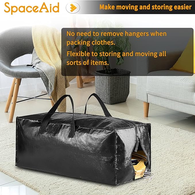SpaceAid Heavy Duty Moving Bags 8 Pack, Large Storage Totes Bins - Image 7