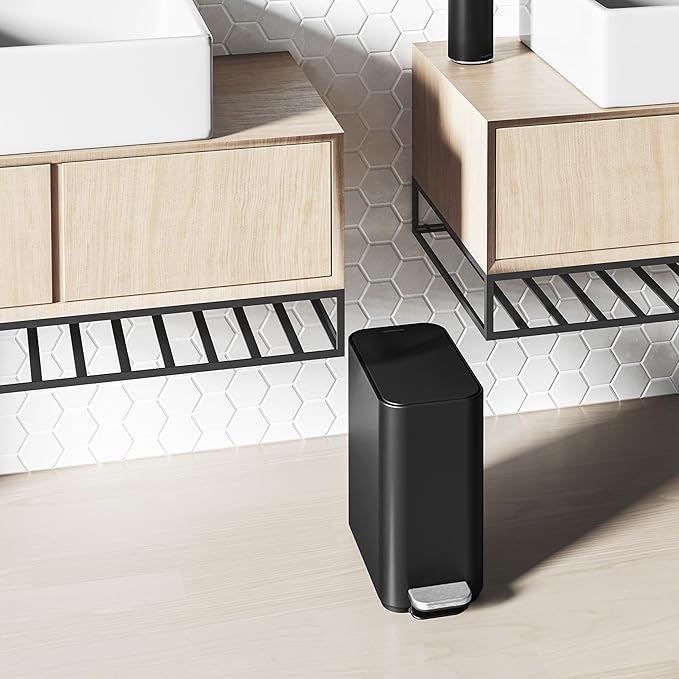 simplehuman 5L Slim Bathroom Trash Can - Image 2