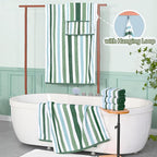 Waffle Hand Towels for Bathroom, Hand Towel Set of 4, Striped Bathroom Hand - Image 5