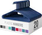 Plastic Hangers 20 Pack Navy Blue by Neaterize