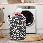 Round Foldable Kids' Football Laundry Hamper Multi Use Laundry Basket Soccer - Image 6