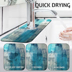 MCALK Turquoise Kitchen Sink Faucet Mat Splash Guard, Absorbent Quick-Dry - Image 2