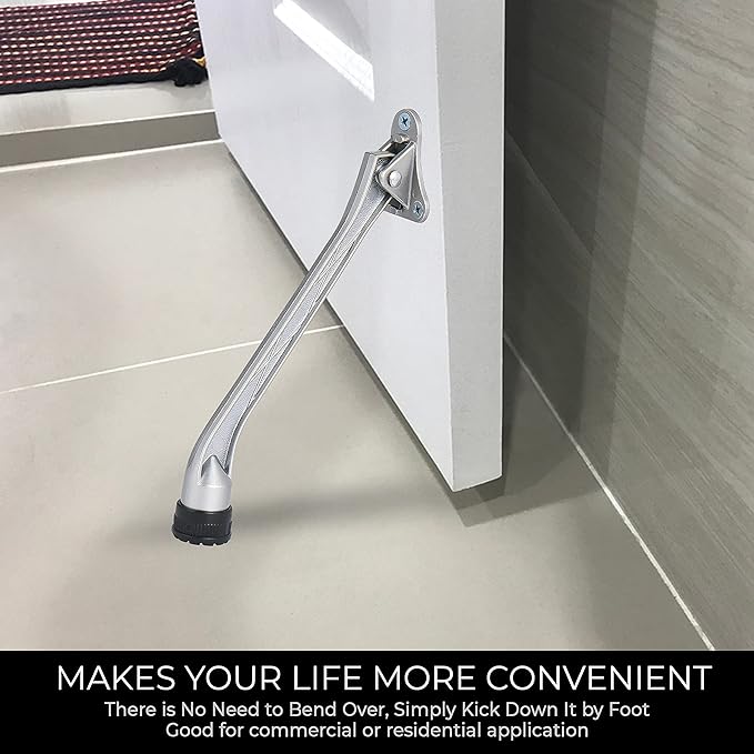 HOME&I Kickdown Door Stopper, 6-Inch Door Holder Kick Door Kickstand Rubber Foot - Image 2