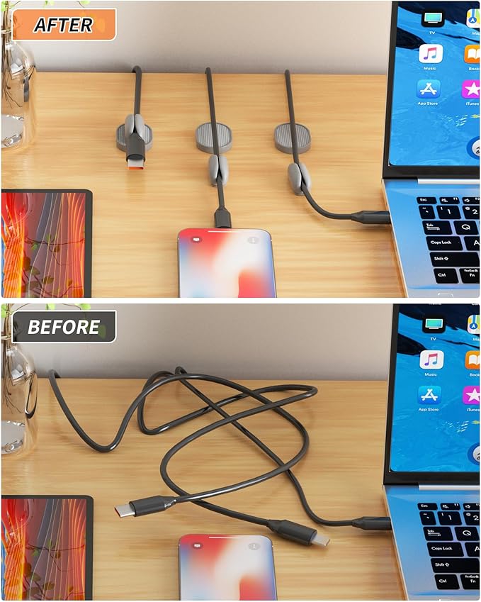 6 Pack Magnetic Cable Clips, Adjustable Cord Holder - Image 4